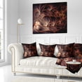 thumbnail image 2 of Designart Glittering Brown Fractal Flower on Black - Floral Throw Pillow - 18x18, 2 of 4