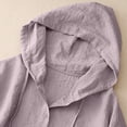 thumbnail image 4 of YUEHUA Women’s Linen-Look Hooded Sun Protection Shirt, Button Down Loose Fit Blouse, Lightweight Breathable Cover-Up for Beach and Casual Wear, 4 of 7