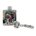 thumbnail image 2 of World Animals Family Reunion Monkey Bear Zebra Elephant Stainless Steel 1oz Mini Flask Key Chain, 2 of 4