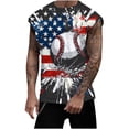 thumbnail image 1 of Chandail Sans Manches Imprimé pour Hommes, Col Rond, Gilet Décontracté en Polyester, Été, 1 of 8