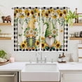 thumbnail image 2 of Sunflower Gnomes Kitchen Curtains Window Panels, Spring Farmhouse Vintage Daisy Floral Leaf Insulated Window Treatment Curtain, Grommet Curtains for Bedroom/Living Room/Bathroom, 2 Piece 52"Wx72"L, 2 of 8