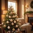 thumbnail image 5 of 9PCS Christmas Ball Ornaments 3.15'' Shatterproof Foam Hanging Balls Christmas Tree Decoration Ornaments for Xmas Holiday Party Wedding Decor, Gold, 5 of 5
