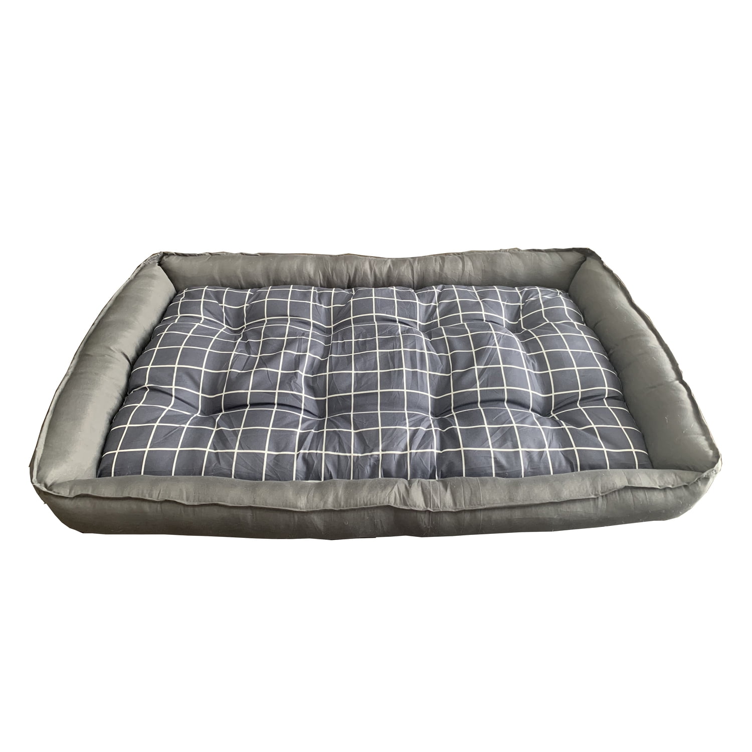 D-Art Collection Grey Checker Dog Bed XL