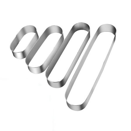 

4Pcs Durable Mousse Ring Dessert Cake Mold Tiramisu Mold Puff Stainless Steel Oval Baking Tool Cookie Cutter
