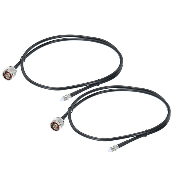 Uxcell Coaxial Cables 240 Type N Male to FME Female Low Loss Coaxial Cable 3.2FT Black 2Pcs