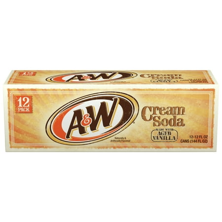 (2 Pack) A&W Cream Soda, 12 Fl Oz Cans, 12 Ct (Best Root Beer Soda)