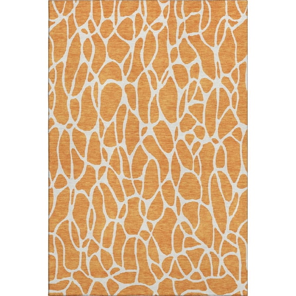 Addison Rugs Mayfield Premium Machine Washable Transitional Geometric Orange Rectangle Rug, 5' x 7'6"