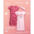 thumbnail image 2 of dELiA*s Girls Nightgowns Ruffle Trim Short Sleeve Pajama Sleep Dress with Hair Scrunchie 2 Pack, 2 of 7