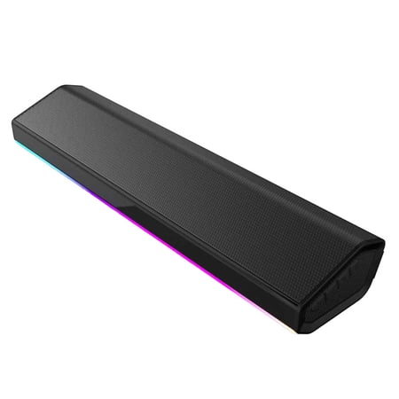 RGB strip speaker | Card insertion USB drive | Desktop Bluetooth speaker wireless subwoofer(Black)