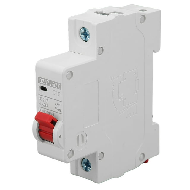 Disyuntor en miniatura 1P, montaje en carril DIN, interruptor de protección contra cortocircuitos Overlord, CC 250V VoborMX herramienta