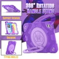 thumbnail image 4 of ELEHOLD Kids Case for iPad 10th Generation 10.9" 2022, Three-Layer Heavy Duty Rugged Shockproof Case with 360° Rotatable Folding Handle Grip Kickstand Crossbody Shoulder Strap for iPad 10th Gen,Purple, 4 of 7