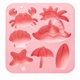 thumbnail image 1 of Molde de silicona for cubitos de hielo de 6 cavidades con tema de playa de verano, molde for pastel de chocolate con forma de animal for hornear y hacer hielo, 1 of 5