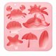 thumbnail image 1 of Molde de silicona for cubitos de hielo de 6 cavidades con tema de playa de verano, molde for pastel de chocolate con forma de animal for hornear y hacer hielo, 1 of 5