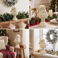 thumbnail image 4 of Christmas Resin Santa Claus Bust Statue, Vintage White Matte Santa Head Figurine with Pedestal, Christmas Tabletop Decor for Mantel Shelf Home Display, 5.9in, 4 of 8