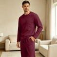 thumbnail image 5 of HAJWOH Mens Pajama Set Long Sleeve Soft Sleepwear with Pocketsand Elastic Drawstring, Comfortable Loungewear for Sleeping, 5 of 5