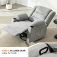 thumbnail image 3 of Swivel Rocking Recliner Chair for Adults, Overstuffed Manual Rocker Nursery Recliner Glider, Upholstered Fabric Reclining Single Sofa Chair for Living Room (LihgtGrey), 3 of 9
