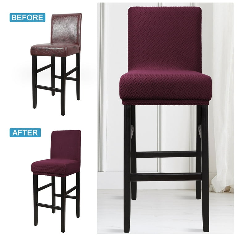 Unique Bargains Bar Stool Covers for Bar Counter Short Back Chair