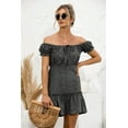 thumbnail image 3 of Fashion Off Shoulder Ruffle Beach Short Dress, 3 of 4