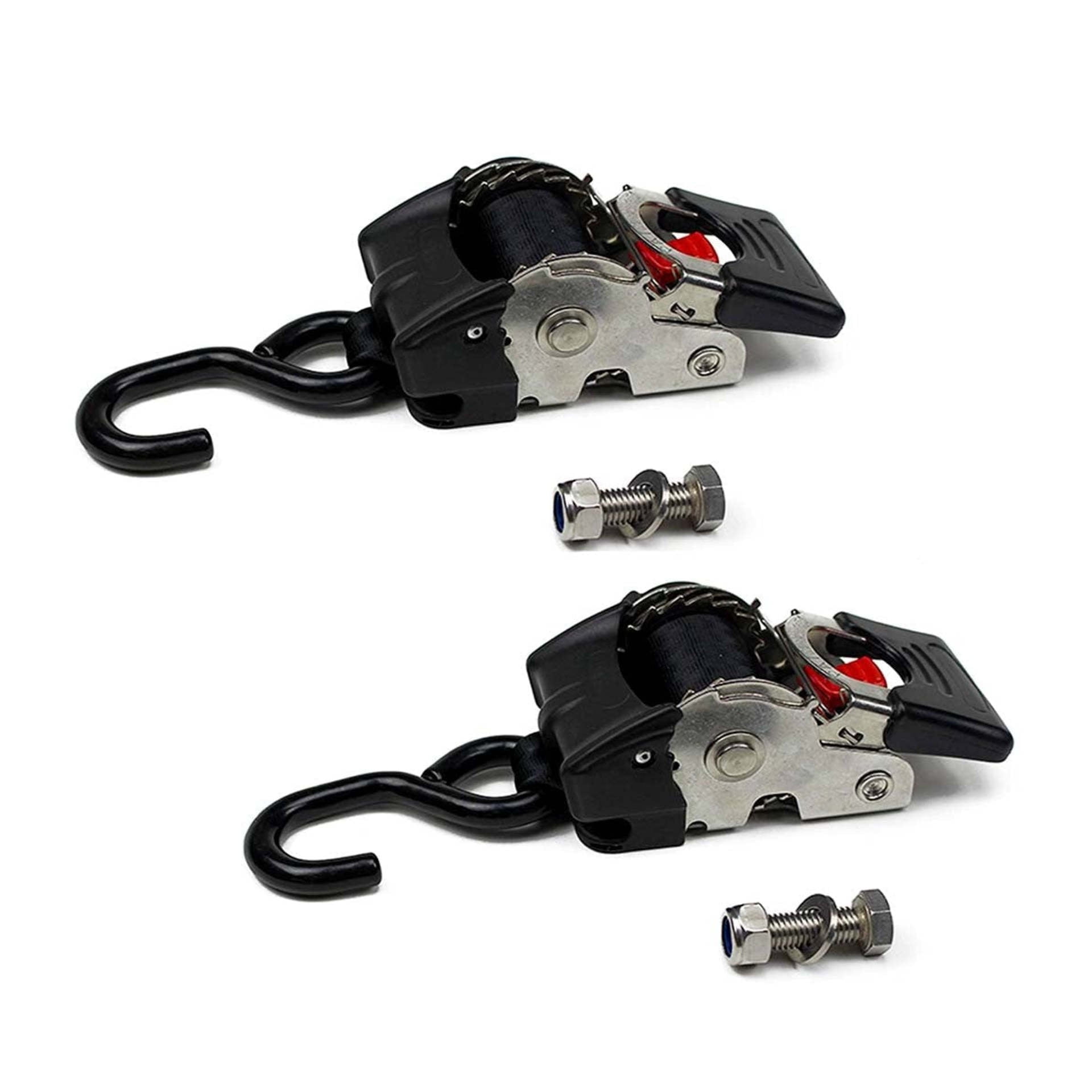 2 Quick n Easy AutoRetract Marine Strap Transom Tie Downs 2 Stainless