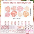 thumbnail image 2 of 8 pegatinas para vasos de cristal, 8 estilos, rosas, UV, DTF, transparentes, de plástico, con forma de corazón, flor, floral, cuadradas, con huella de cactus arcoíris, impermeables., 2 of 9