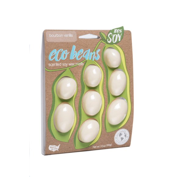Eco Candle Co. Eco Beans Wax Melts 2-Pack, Bourbon Vanilla, 3.5 oz. - Scents of Bourbon, Vanilla, Tonka Bean, Cedarwood, & Cardamom - 100% Soy Wax Fragrance & Essential Oil Blends, Midwest Soybeans