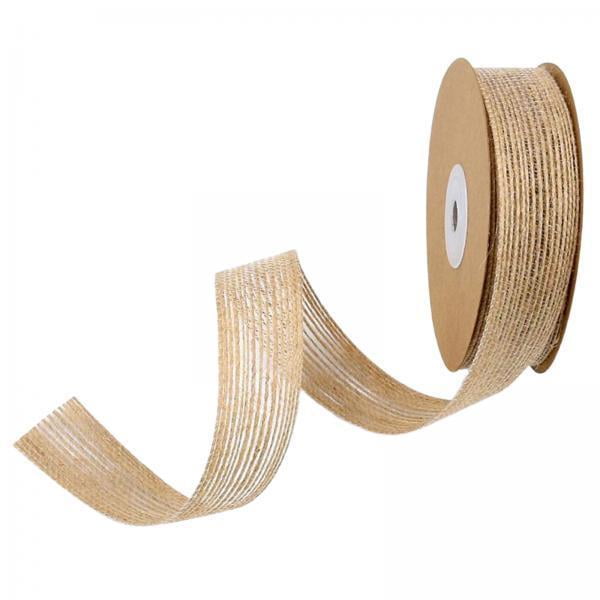 2xNatural Yute Arpillera Cinta Casa Artesanía Decoraciones Boda 3.8 Cm perfecl cinta de arpillera