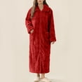 thumbnail image 4 of Womens Zip Up Robe Soft Comfy Long Plush Robe Winter Warm Fluffy Zip Up Bathrobe Cozy Fuzzy Housecoat with Pockets, 4 of 6