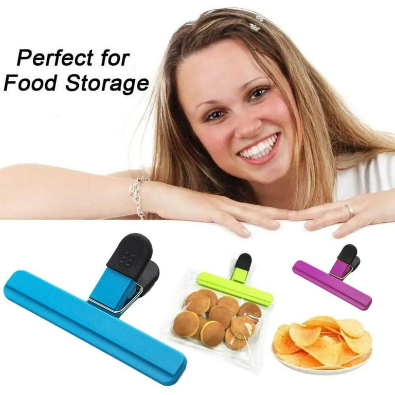 Plastic Food Sealing Bag Clip, Food Bag Clips, Chip Bag Clips Snack Bags, Clip  Clips for Home, Office, School and More 