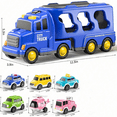 thumbnail image 2 of Toddler Storage Cay Toys Big Truck Toys for Kids Baby Big Inertia Car Toys with 6 Car for 3+ Years, 2 of 7