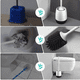 thumbnail image 5 of Juego de cepillo y soporte para inodoro de silicona Cepillo limpiador para inodoro de baño montado en la pared con soporte, cerdas suaves sin rasguños, cajón de agua extraíble de secado rápido Ormromra 2035083-1, 5 of 9