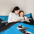 thumbnail image 5 of Homewish Baseball Sport Theme Full Size Comforter Sets,Ball Gamer Bedding Comforter Set,Blue Black Bedding Sets For Kids,Microfiber Bedroom Decor Reversible,3 Pieces, 5 of 8