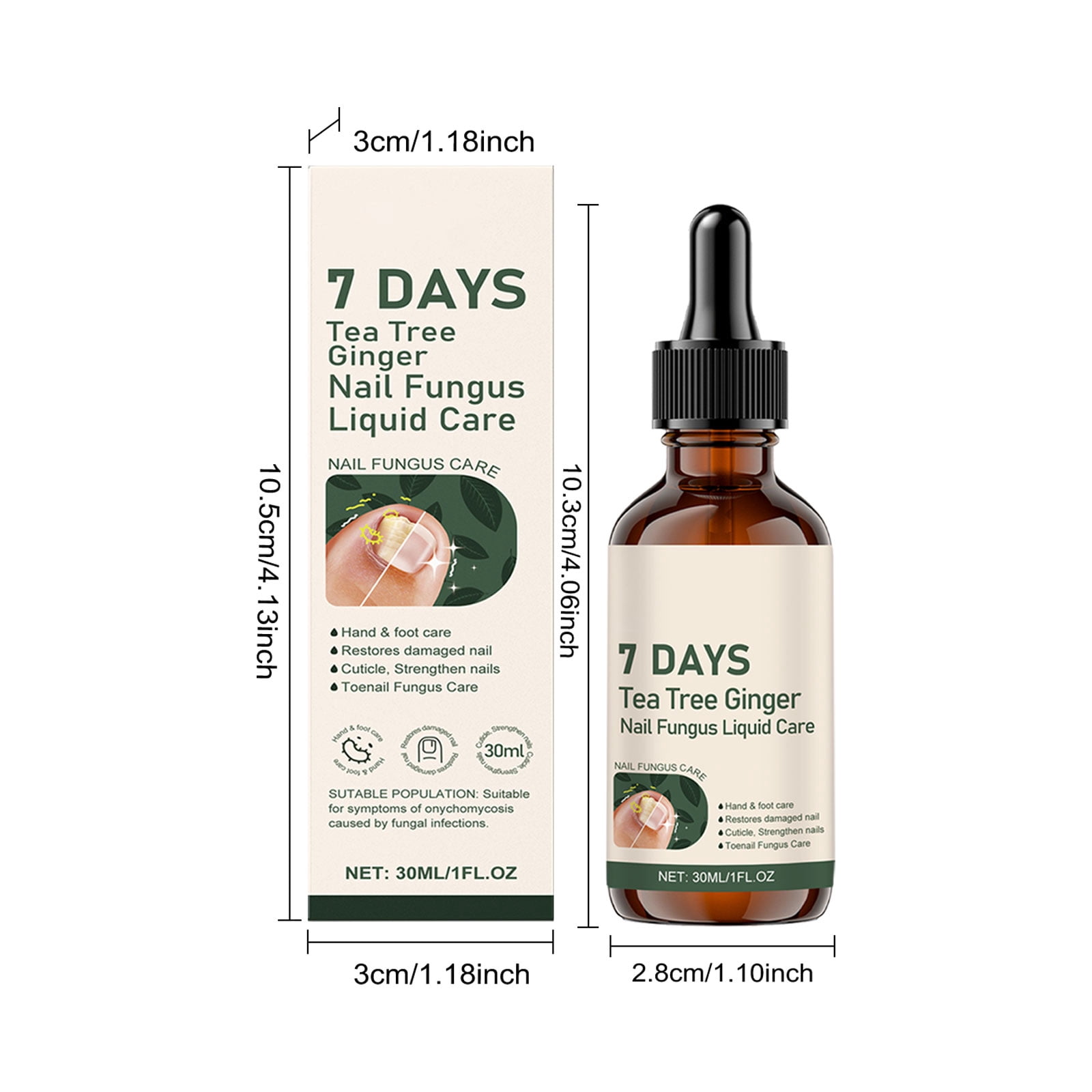 Alvantor Fungus Nail Treatment with Ginger, 7days Nail Growth Serum Solution, 1fl.oz