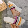 thumbnail image 6 of Dakaela Platform Sandals for Women Summer Dressy Slip on Wedge Slides Espadrille Open Toe Knit Summer Beach Dress Mule Heels Shoes Size 6-10 Colorful, 6 of 8