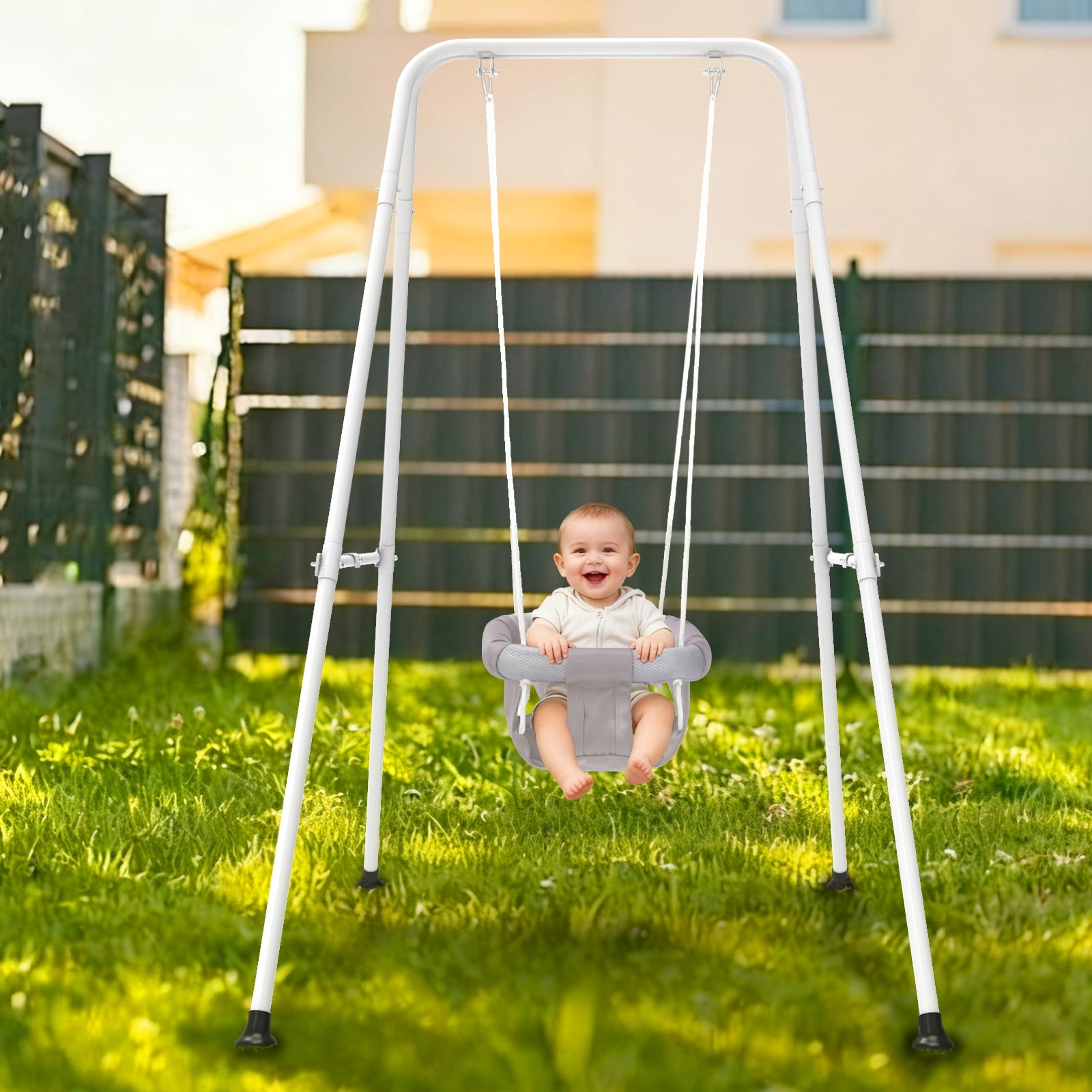 G TALECO GEAR 2-in-1 Baby Jumper and Swing, Indoor&Outdoor Baby Swing for 6-24 Months Infant Toddler, Gray