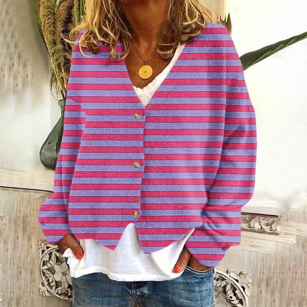 Chaqueta informal de manga larga sin capucha para mujer, cárdigan estampado a la moda, chaqueta informal de moda, camiseta de manga larga con cuello en V, chaqueta informal de manga larga con capucha,
