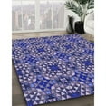 thumbnail image 3 of Ahgly Tapis Rond Lavable en Machine Intérieur Denim Bleu Foncé, 8 Pieds Rond, 3 of 7