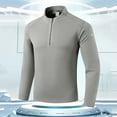 thumbnail image 3 of Wdfiry Men's Workout Tops Solid Color Casual Zipper Stand Collar Tops Plus Size Thin Breathable Athletic Tops, 3 of 6