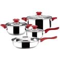 thumbnail image 1 of Bateria Cocina Coraza 7 Pzas Acero Inoxidable Magefesa Coraza_Rojo, 1 of 2