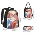 thumbnail image 2 of Easygdp Gnomes Books Tea Cups Mochila para Niños y Niñas con Set de Caja de Almuerzo y Estuche para Lápices 3 en 1, Mochila Escolar Estampada para Adolescentes, 2 of 7