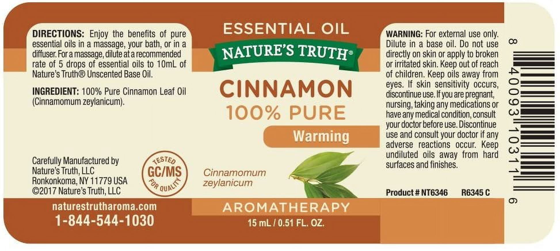 Nature's Truth Essential Oil Warming Cinnamon Zeylanicum, 0.51oz, 5-Pack