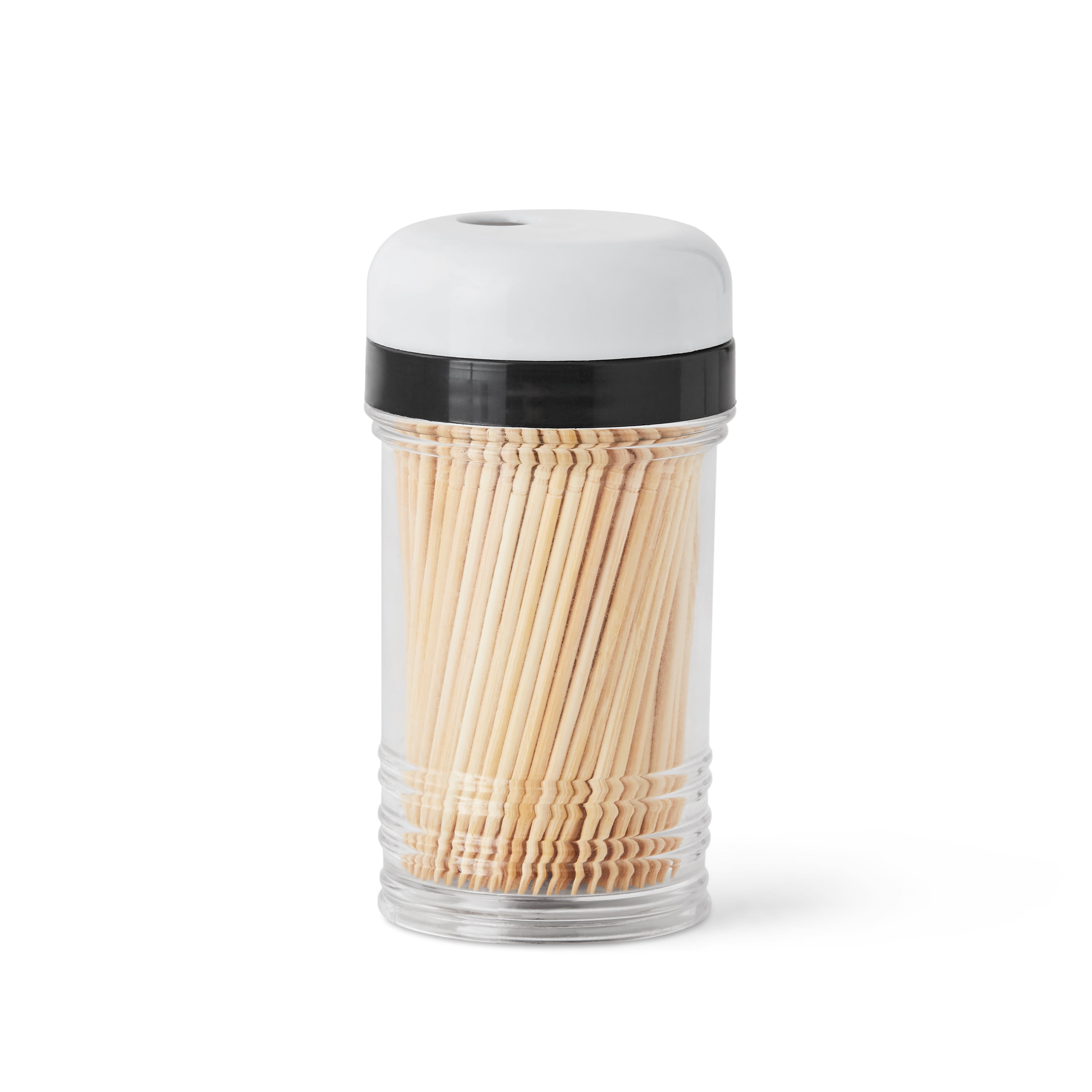 1 Pc Plastic Toothpick Holder with Bamboo Cover Toothpick Dispenser Kitchen Home Dining Gadget