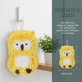 thumbnail image 7 of Unique Bargains Cute Owl Chenille Hanging Hand Towels Yellow 11" x 9", 7 of 7