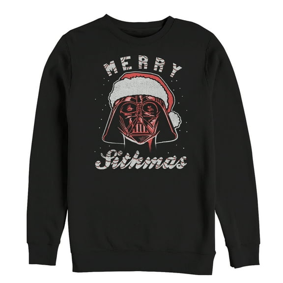 Men's Star Wars Christmas Santa Vader Sithmas Sweatshirt Black 3X Large