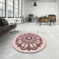 thumbnail image 3 of Ahgly Company Indoor Square Patterned Light Rose Pink Area Rugs, 8' Square, 3 of 6