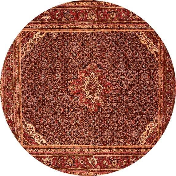 Ahgly Company Indoor Round Persian Orange Traditional Area Rugs, 7' Round