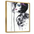 thumbnail image 3 of Designart 'Monochrome Female Portrait With Colorful Makeup' Modern Framed Canvas Wall Art Print, 3 of 5