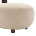thumbnail image 6 of Christopher Knight Home Velvet Upholstered Accent Chair with Solid Wood Frame, Light Brown + Walnut, 6 of 10