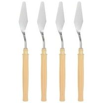 Uxcell 4 Packs 17mm Width No.3 Stainless Steel Palette knife Spatula Oil Painting Knife Plastic Handle