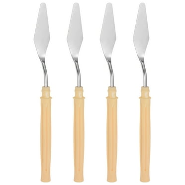 Uxcell 4 Packs 17mm Width No.3 Stainless Steel Palette knife Spatula Oil Painting Knife Plastic Handle
