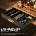 thumbnail image 4 of MagicFox Wooden Cologne Organizer for Men 3 Tier of Cologne Display with Drawer Storage Perfume Oragnizer Display,Great Gift for Man(Black Walnut), 4 of 6